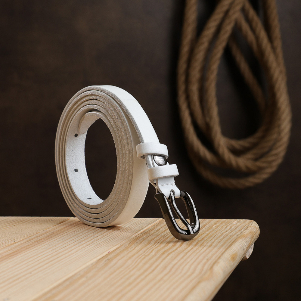 Шкіряний жіночий ремінь Vintage 20762 Білий Київ - фото 8