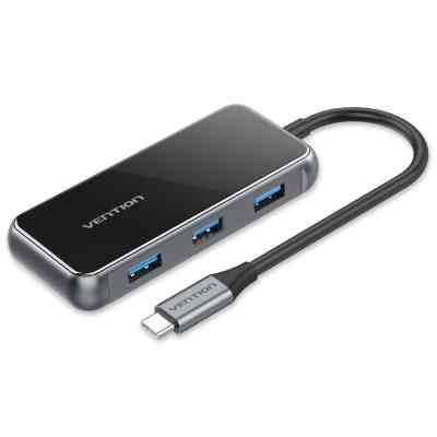 Концентратор Vention USB 3.1 Type-C to HDMI 4K60Hz/USB 3.0х3/RJ45/PD 87W 6-in-1 Mirrored Surface (TFFHB) Вінниця