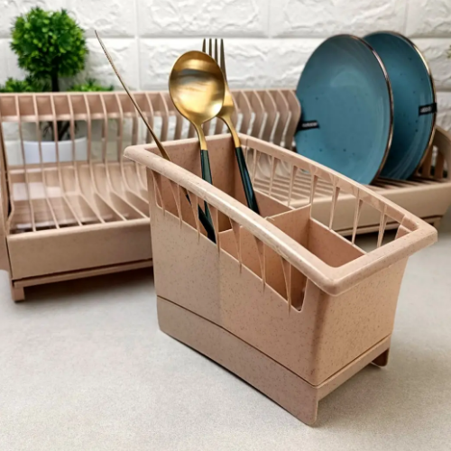 Сушарка для посуду + підставка для ст.приладів 2в1 пластик бежевий 191-13 Ламела Житомир