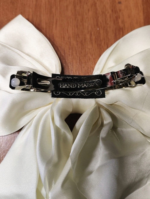 Заколка-автомат "Бант" 18х35 см Молочний Сміла - фото 11