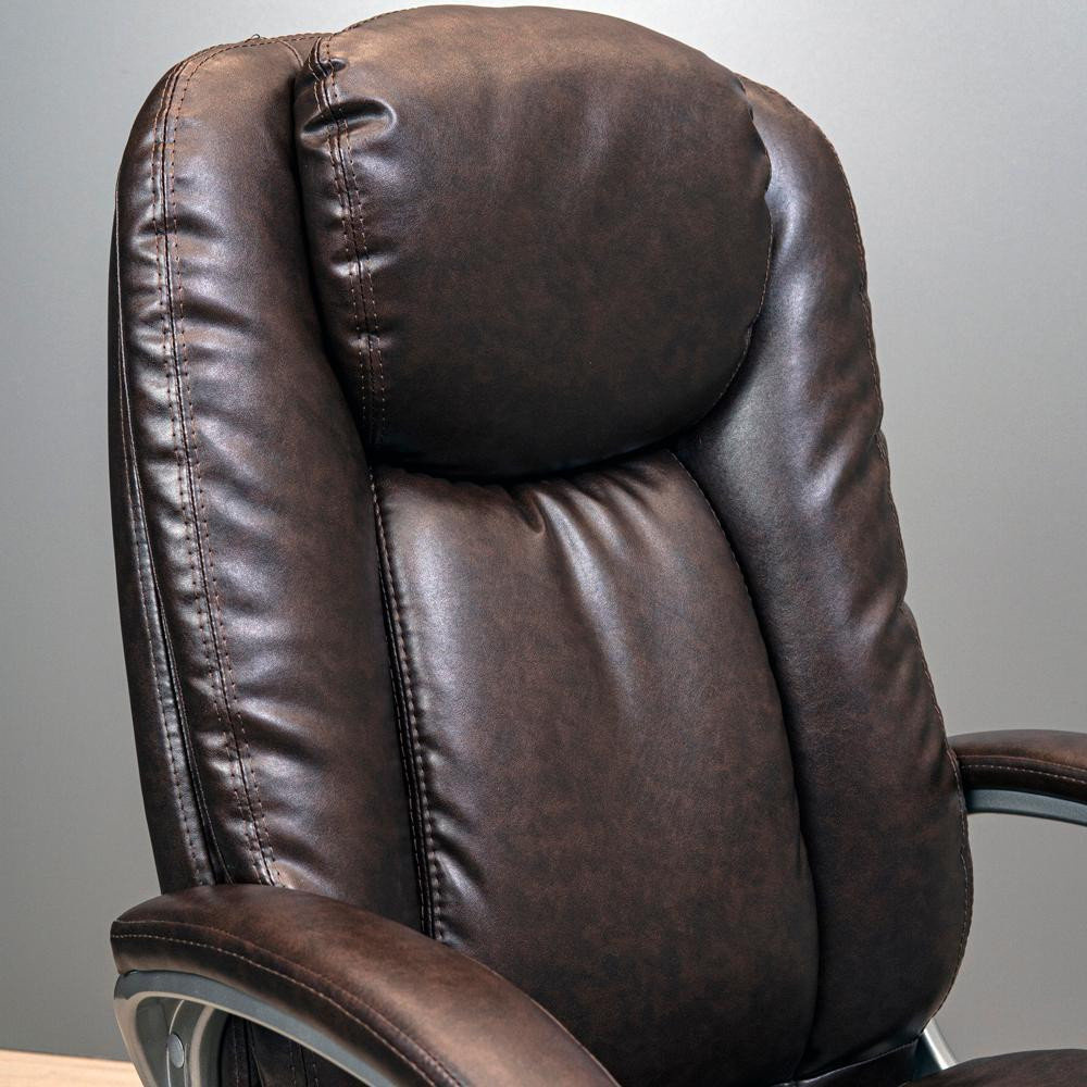 Офісне крісло керівника Elite ProDesign Хром Tilt М-1 Екошкіра Brown (Прогумовані колеса) Днепр - изображение 5