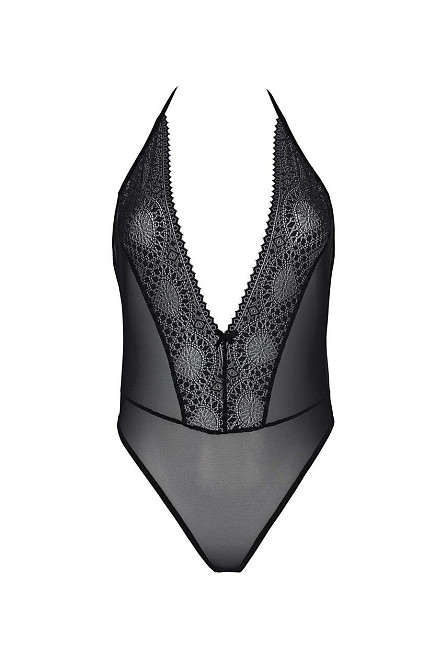 Боді Passion DROSERA BODY black, S/M, високі вирізи, верх на зав’язках Sex Aura Київ - фото 3