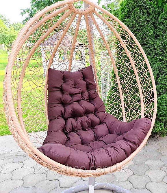 Біле крісло кокон з м'якою подушкою Київ - фото 7