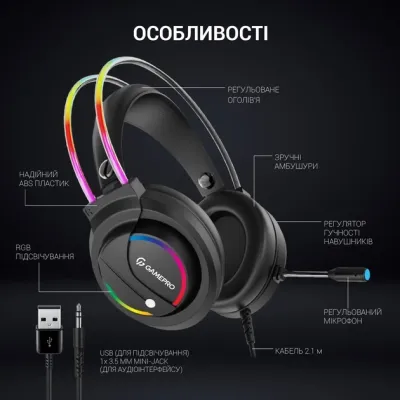 Наушники GamePro HS733 Black (HS733) Винница - изображение 8