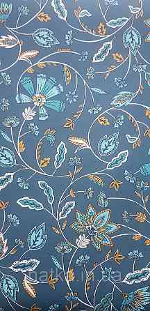 Шпалери вінілові на флізеліні Rasch Clasik 0,53х10 квіти листя гілки яскраві бірюзові білі Київ