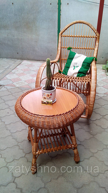 Стол из лозы круглый плетеный журнальный Киев - изображение 5