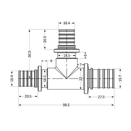 Трійник натяжний Icma No1039 d25х20х20 851039GXGWGW0 Київ
