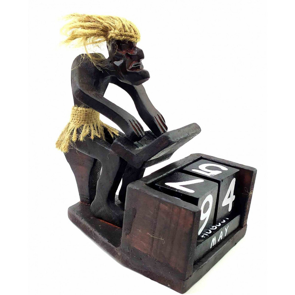 Календарь статуэтка деревянный Папуас программист Киев - изображение 3