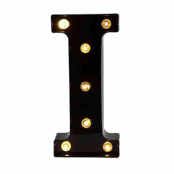 Буква с подсветкой I объемная маленькая 22 на 10 см черный Киев
