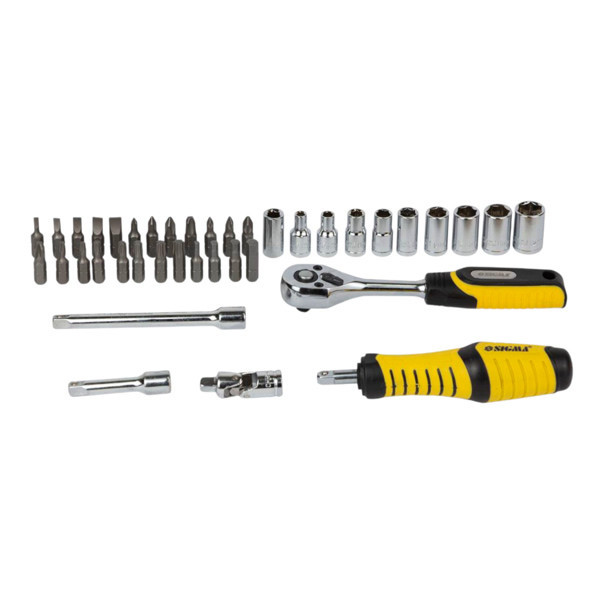 Набір інструменту 1/4" 39 шт, 4-12 мм з тріщ., подовжує., кардан, отв.-вороток, біти Мукачево - фото 2