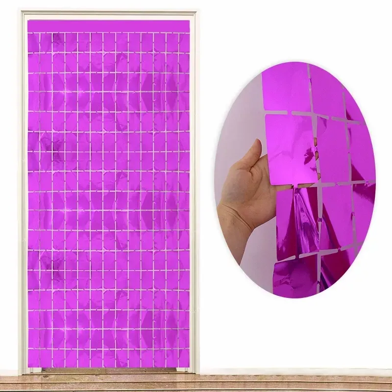Дождик для фотозоны кубиками на стену 2 м на 1 м малиновый Киев - изображение 2