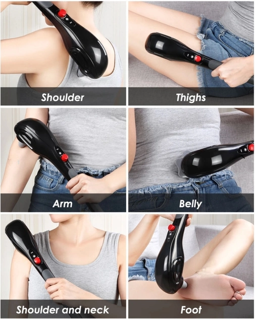 Масажер ручний для тіла B-6 + 5 насадок (Чорний) Київ - фото 8