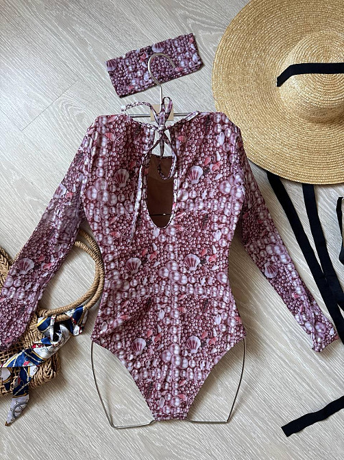 Закритий жіночий купальник із захистом від сонця Бордо, XL Харків - фото 5