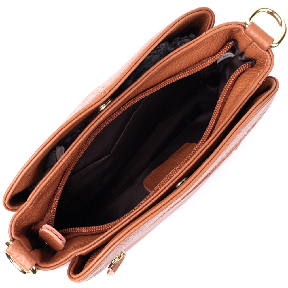 Замечательная женская сумка с твердым дном из натуральной кожи Vintage sale_15108 Рыжий Киев - изображение 7