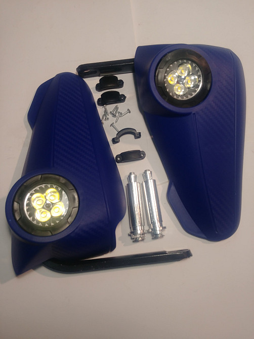 Захист рук на кермо (пластик, універсальний, синій) (LED-підсвічування) Мукачево - фото 1