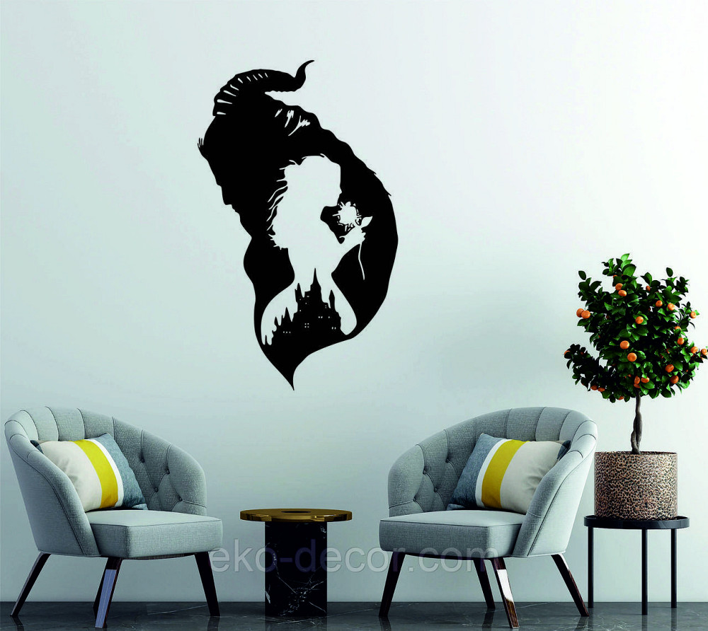 Декоративное настенное Панно «Красавица и чудовище», Декор на стену 70*42 см, Чёрный Киев - изображение 5