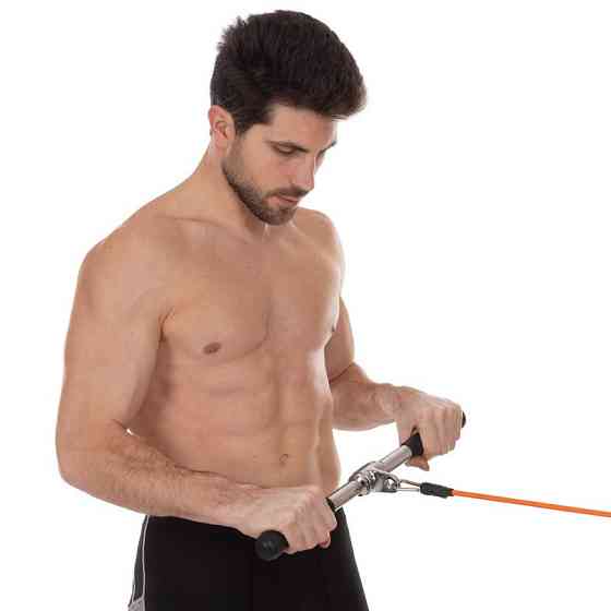 Рукоятка для тяги на трицепс и бицепс прямая обрезиненная 40 см TA-5703 хром Киев