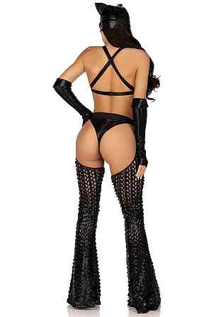 Еротичний костюм кішечки-пані Leg Avenue Mistress Kitty M, рукавички, комбінезон, маска Sex Aura Київ