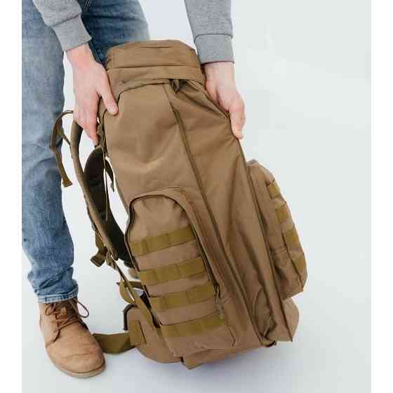 Армейский тактический рюкзак 70 л койот + подсумок, водонепроницаемый туристический рюкзак для охоты рыбалки Киев