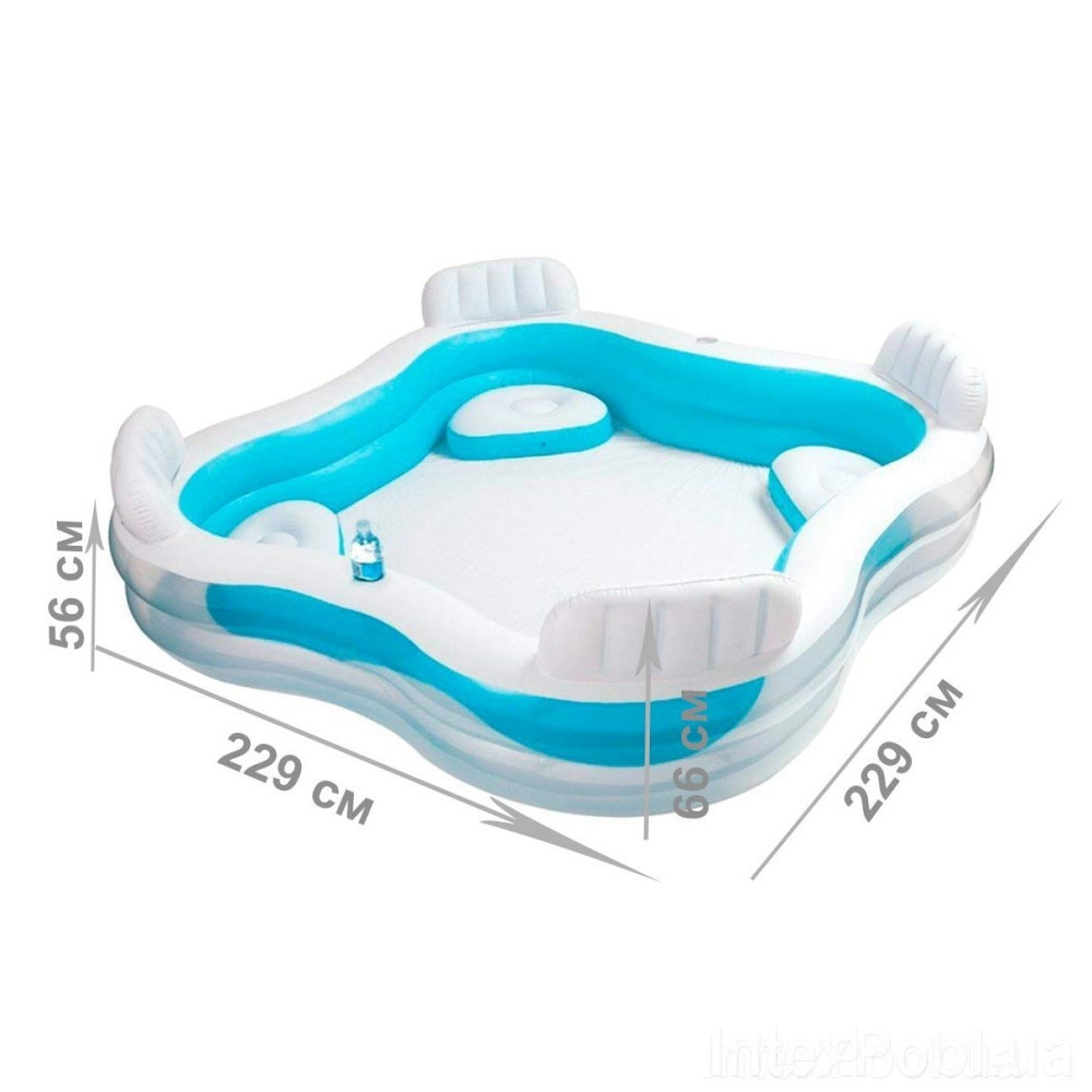 Детский надувной бассейн INTEX 56475 с сиденьем 229 х 229 х 66 см 990 л 3+ Киев - изображение 4