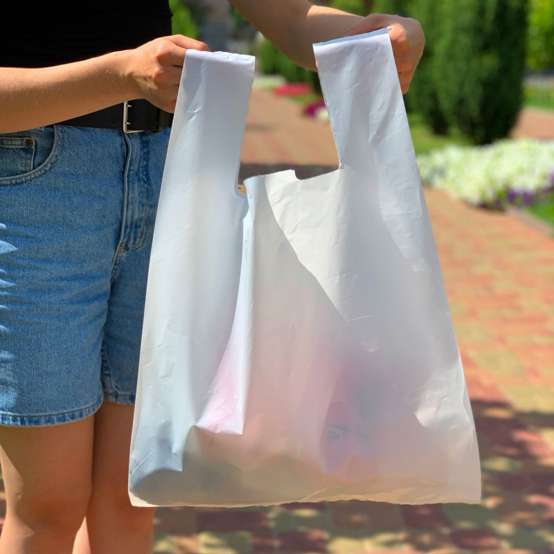 Пакет майка АКТ, АКТ, 40(2х9)х60, 30 мкм, (50 шт.), HDPE пищевой, белый Павлоград - изображение 3