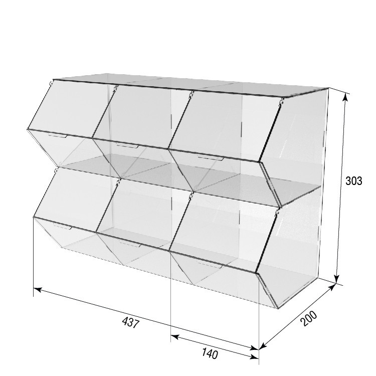 Диспенсер EKOSTAR для мармеладів, снеків, горіхів 6 комірок Київ - фото 4