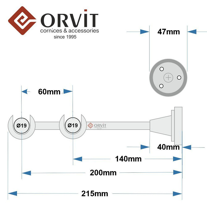 Тримач Orvit ВІДКРИТИЙ дворядний до стіни 19\19 мм ЗОЛОТО Львов - изображение 2