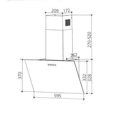 Витяжка кухонна Interline TEFFI SLIM BL A/60/GL/PB Вінниця