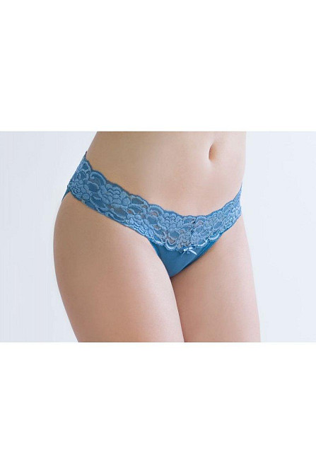 Стринги женские из хлопка с кружевным поясом Marsana 01-008 XL, Ментол Киев - изображение 1