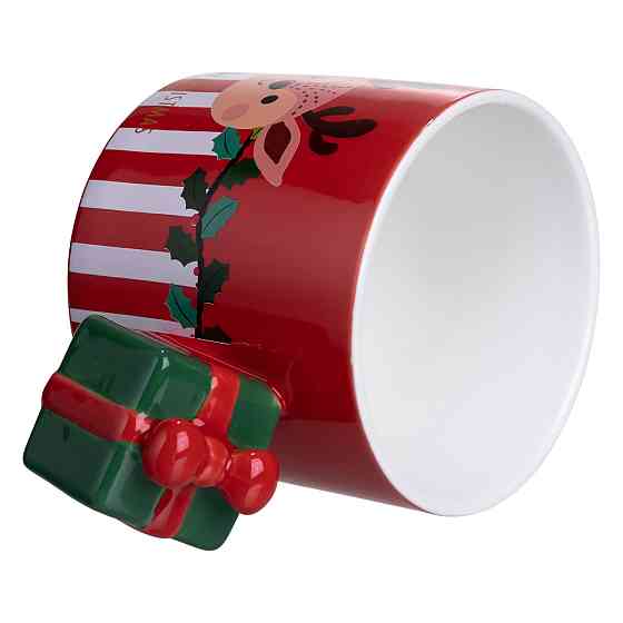 Yiwu Чашка порцелянова новорічна Merry Christmas 400 (мл) Червона Yiwu FM-CS-49R Коломия