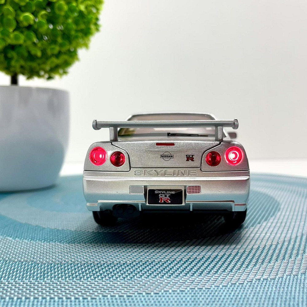 Машинка металева Авто Експерт Nissan GT-R 1:24 світло/звук відчиняються двері капот багажник Сіра (1990-21) Чернигов - изображение 4