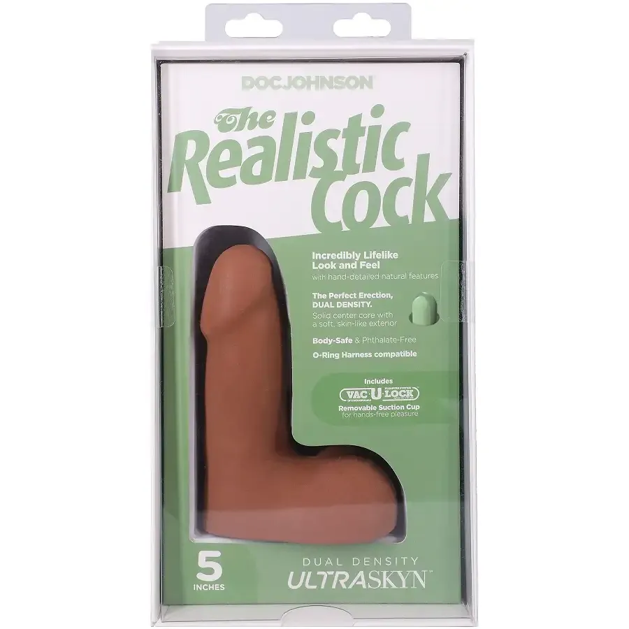 Фалоімітатор Doc Johnson The Realistic Cock ULTRASKYN - 5 Inch with Balls Caramel Львів - фото 10