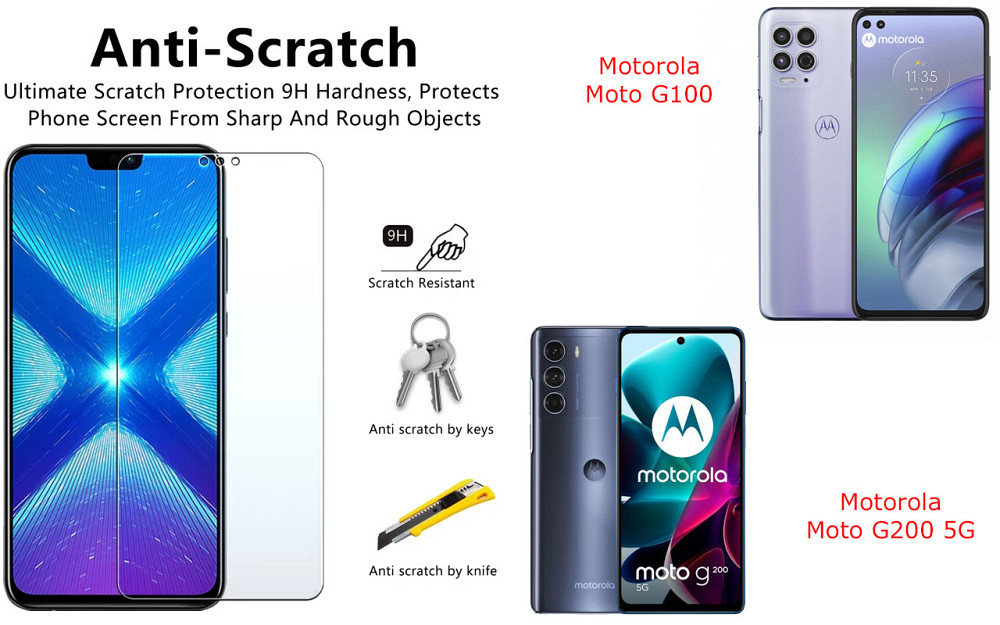 Защитное стекло NeoGlass для Motorola Moto G100, Moto G200 5G – ультрапрозрачное и устойчивое Киев - изображение 1
