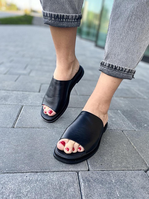 teona Шльопанці жіночі TEONA 166 чорні (літо, шкіра натуральна) (4107) Коломия - фото 9