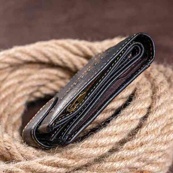 Мужской кошелек с тиснением Черный (Vintage) Киев