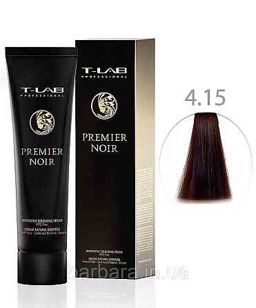 Крем-краска для волос T-LAB Professional Premier Noir Colouring Cream 4.15 макагоновый брюнет Киев