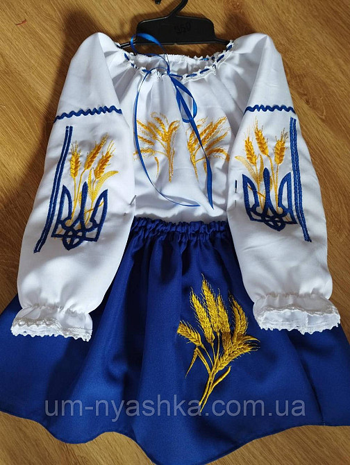 Дитячий вишитий костюм з колосками костюм вишиванка "Колоски-тризуб" Кривий Ріг - фото 1