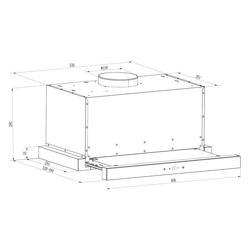 Вытяжка подконструкции Vinea, вытяжка с плоским экраном, 60 см, серебристо-серебристая (Германия, читать Ровно - изображение 7