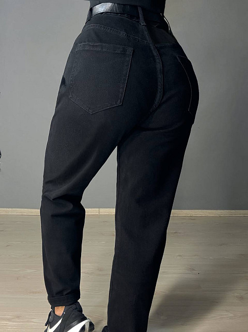 Джинси жіночі Ladyn 0199 MOM банани великі розміри батал чорні, чорний, 4О, 40, 115 см, 140 см Київ - фото 11