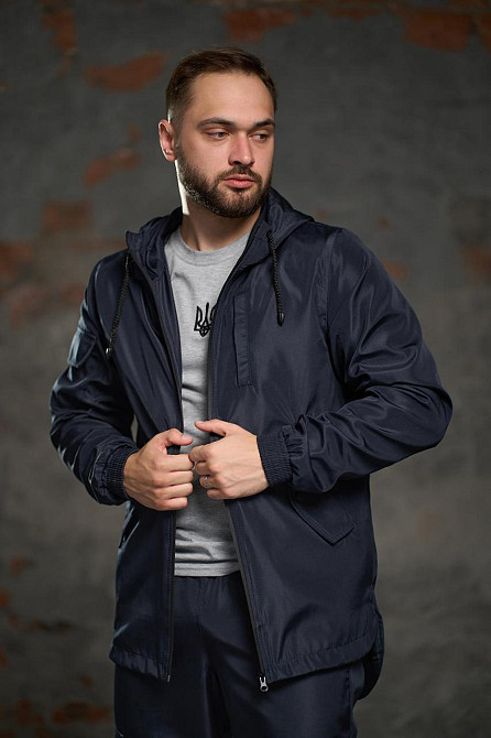 Чоловіча куртка softshell Easy софтшелл Куртка демісезонна з капюшоном осінь весна синя Одеса - фото 3