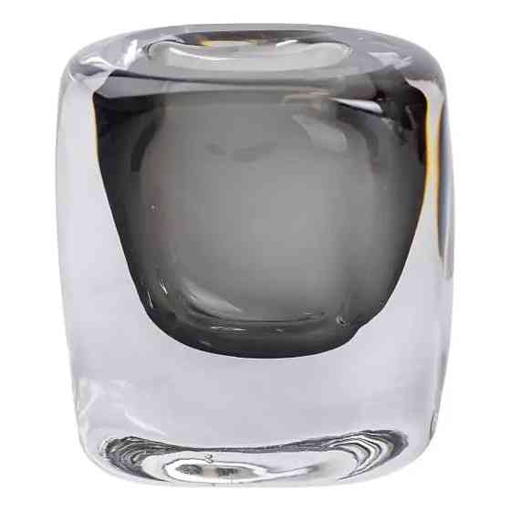 Ваза скляна прозора 10х7х11 см для квітів декоративна 120 мл Сіра HP-10-18 Коломия