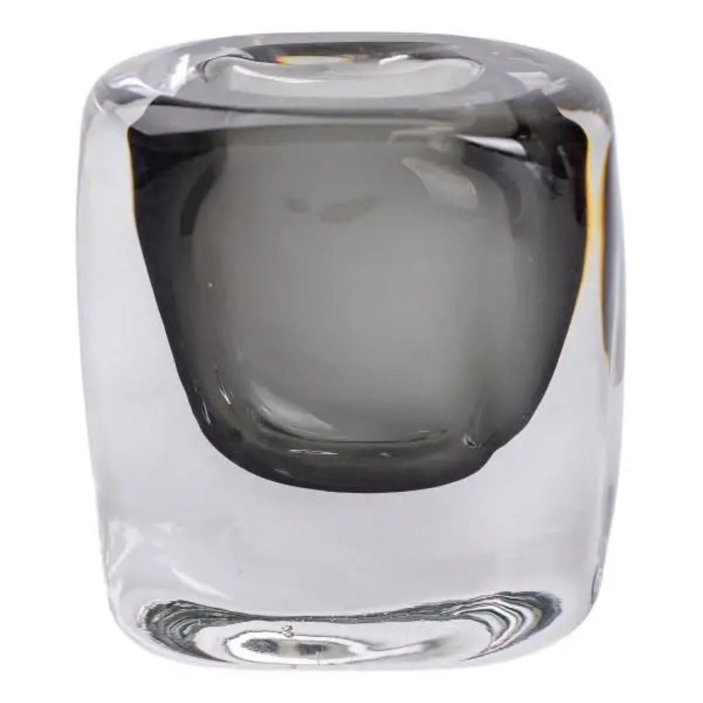 Ваза скляна прозора 10х7х11 см для квітів декоративна 120 мл Сіра HP-10-18 Коломия - фото 1