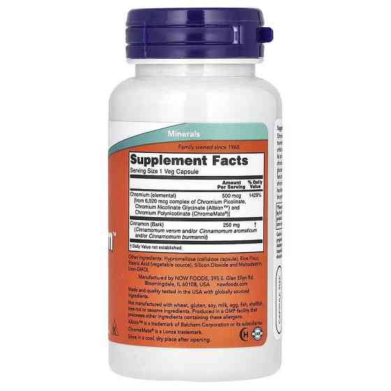 Трихром NOW Tri-Chromium 500 mcg 90 Veg Capsules Луцьк