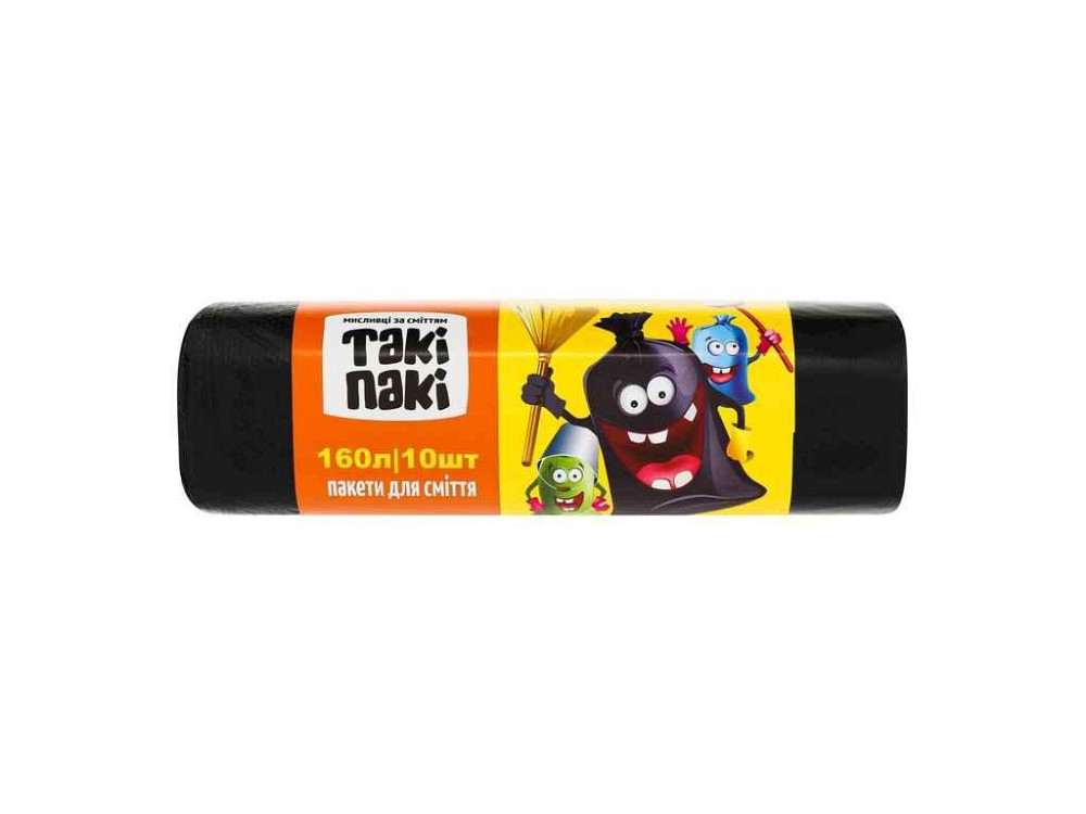 Пакети для смiття 10шт 160л 24мкм (900*1100) LDPE ТМ Такі Пакі Київ - фото 1