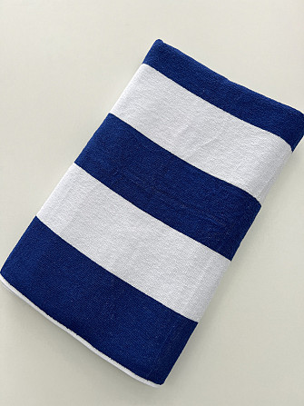 Пляжное полотенце махровое Ideal Textile в полоску 90х170 см (56860346) синя смужка Черновцы - изображение 2