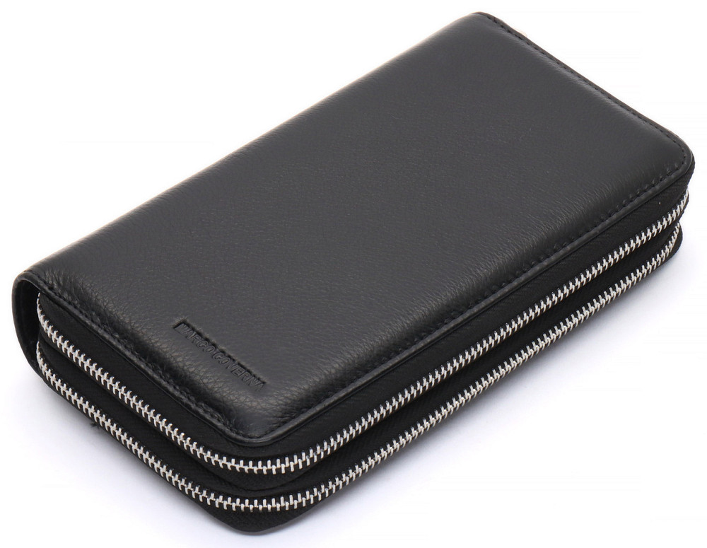 Черный мужской клатч на две молнии из натуральной кожи Marco Coverna MC-801-1 Каменское - изображение 1