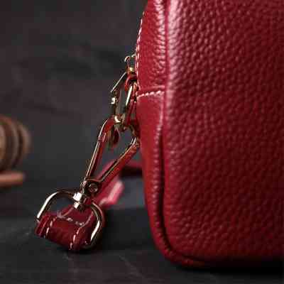 Сумка Vintage Жіноча з двома ременями з натуральної шкіри Бордова (22274) Вінниця