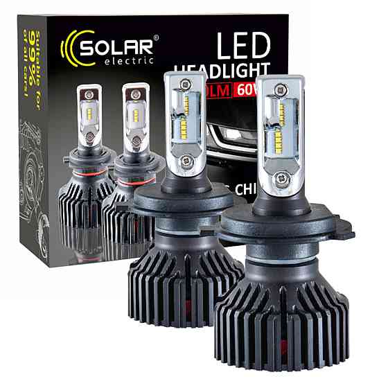 LED автолампа Solar H4 12/24V 6500K 8000Lm 60W ZES Chip Київ