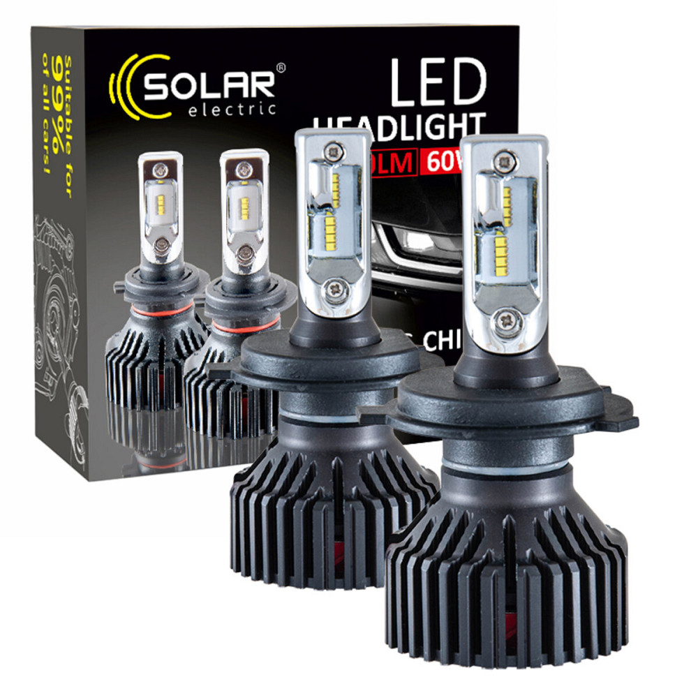 LED автолампа Solar H4 12/24V 6500K 8000Lm 60W ZES Chip Киев - изображение 1