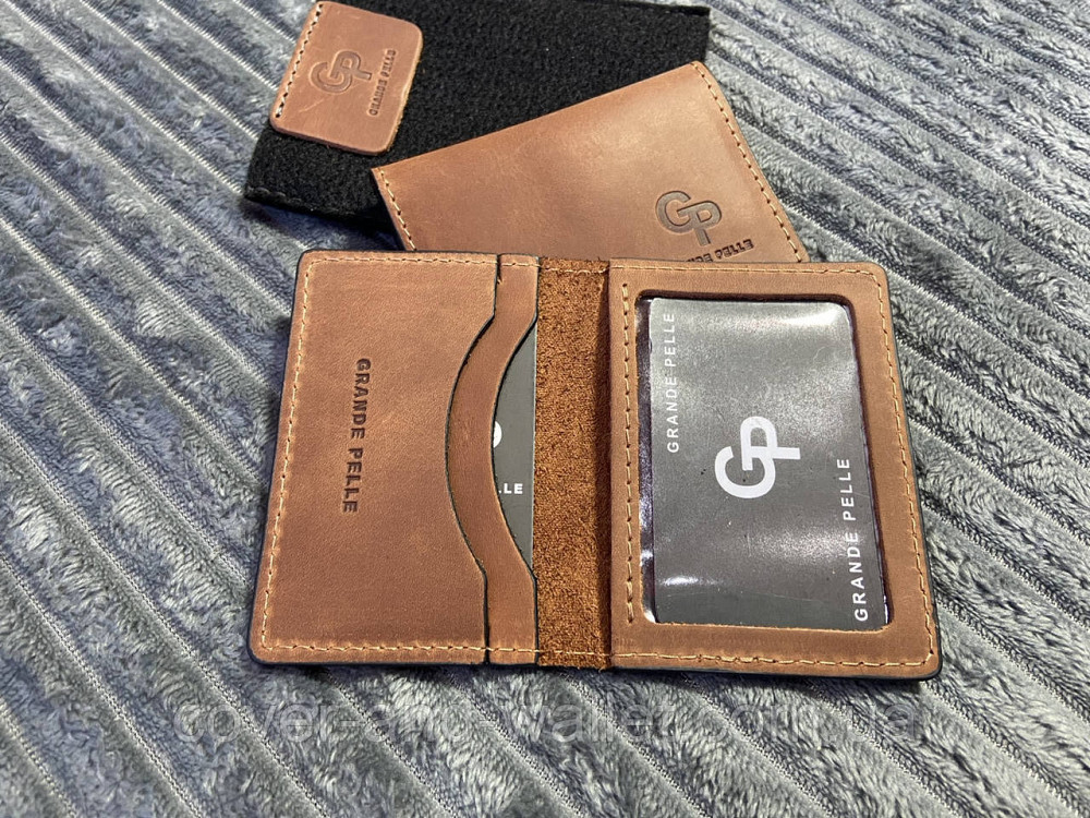 Шкіряна обкладинка на водійські права ручної роботи Grande Pelle Київ - фото 3